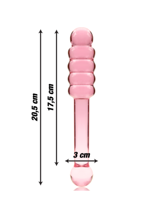 NEBULA SERIES BY IBIZA - MODÈLE 20 GODE EN VERRE BOROSILICATE ROSE 20.5 CM -O- 3 CM