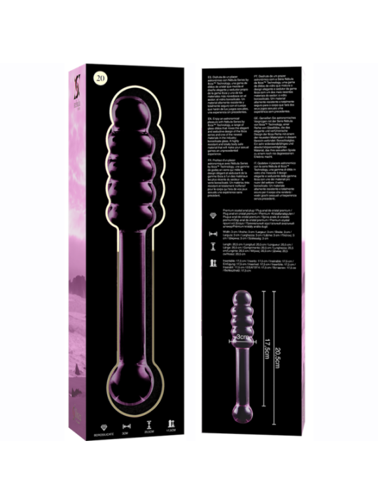 NEBULA SERIES BY IBIZA - MODÈLE 20 GODE EN VERRE BOROSILICATE ROSE 20.5 CM -O- 3 CM