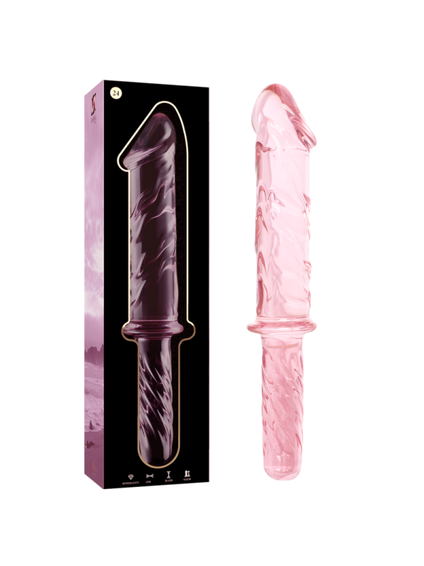 NEBULA SERIES BY IBIZA - MODÈLE 24 GODE EN VERRE BOROSILICATE ROSE 28.5 CM -O- 5 CM