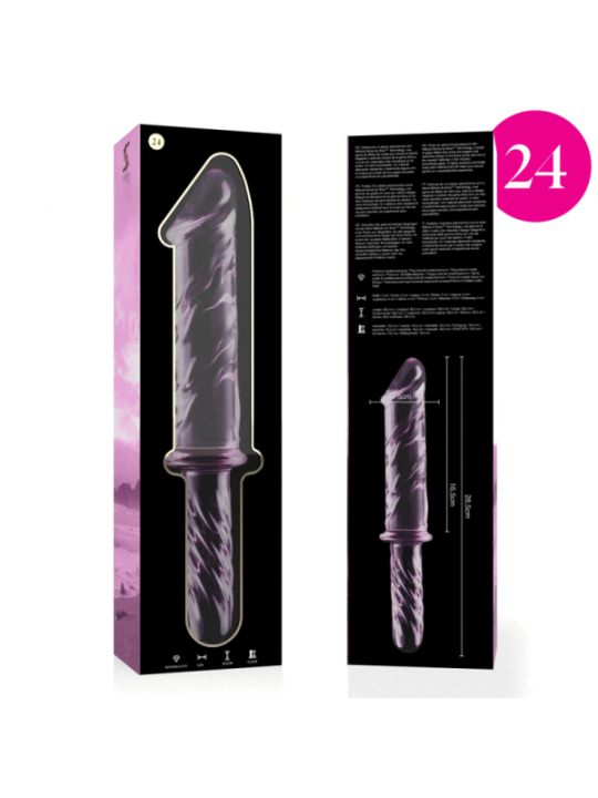 NEBULA SERIES BY IBIZA - MODÈLE 24 GODE EN VERRE BOROSILICATE ROSE 28.5 CM -O- 5 CM