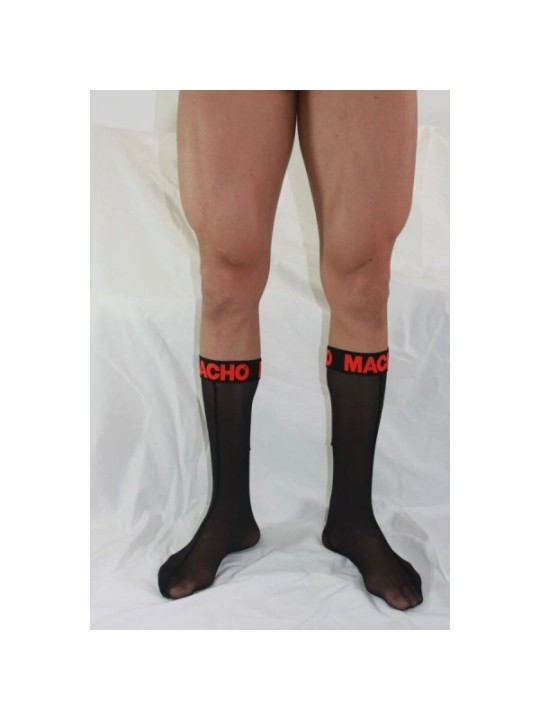 MACHO - CHAUSSETTES FINES TAILLE UNIQUE NOIR/ROUGE