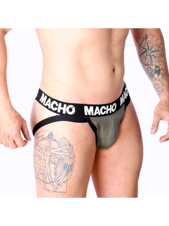 MACHO - MX27GR JOCK CUIR GRIS BEIGE M