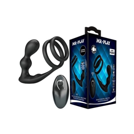 MR PLAY - PLUG ANAL VIBRANT AVEC ANNEAU PÉNIS ET TÉLÉCOMMANDE