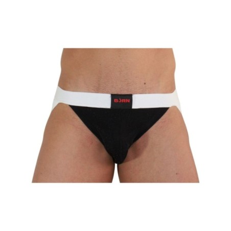 BURN - 004 JOCK NOIR BRILLANT / BLANC M