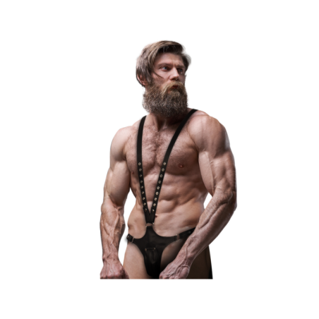 FETISH SUBMISSIVE ATTITUDE - HARNAIS EN CUIR ÉCOLOGIQUE EN FORME DE V POUR HOMMES