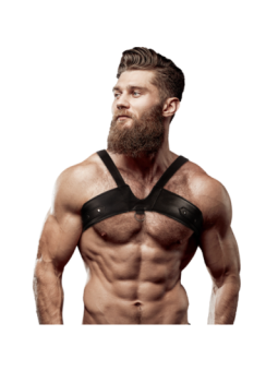 FETISH SUBMISSIVE ATTITUDE - HARNAIS DE POITRINE EN ÉCO-CUIR POUR HOMMES BRIGADE