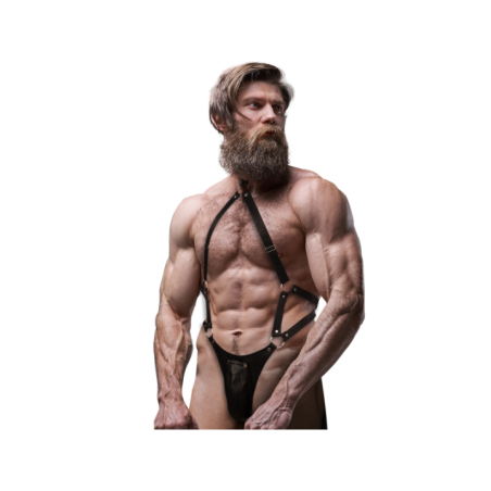 FETISH SUBMISSIVE ATTITUDE - HARNAIS JOCK STRAP EN CUIR ÉCOLOGIQUE POUR HOMMES