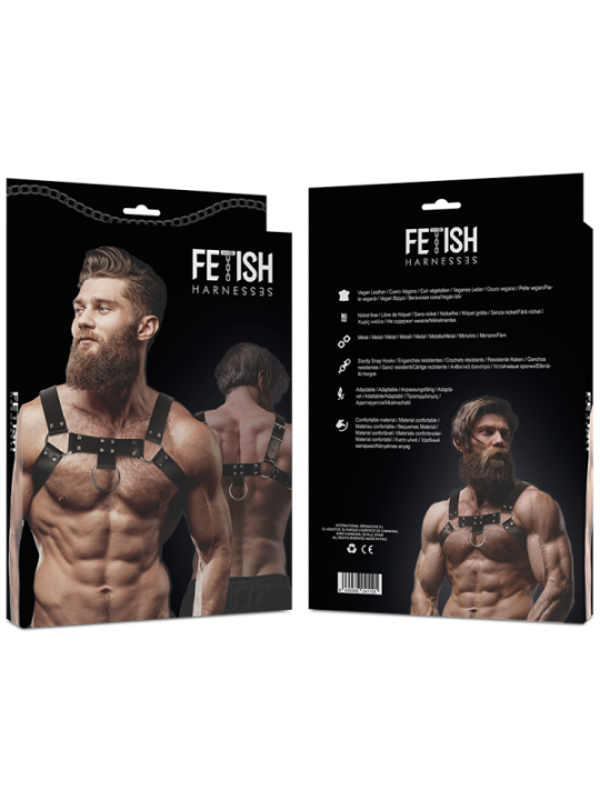 FETISH SUBMISSIVE ATTITUDE - HARNAIS DE POITRINE EN ÉCO-CUIR POUR HOMMES