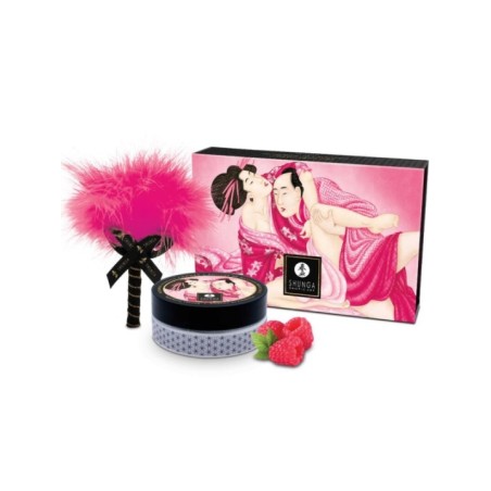 SHUNGA - KIT DE POUDRE DE MASSAGE COMESTIBLE FRAMBOISE