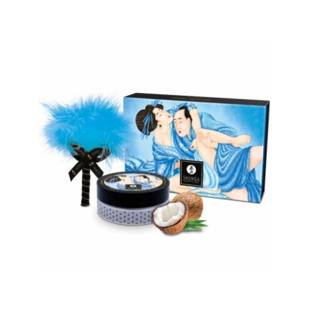 SHUNGA - KIT DE POUDRE DE MASSAGE COMESTIBLE À LA NOIX DE COCO