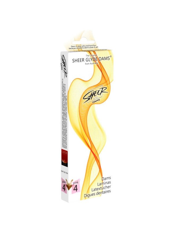SHEER GLYDE - DAMS LAMINAS LATEX SEXE ORAL FRAISE