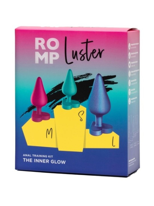 ROMP - KIT D'ENTRAÎNEMENT ANAL LUSTER TAILLES S/M/L AVEC BASE EN FORME DE CŒUR