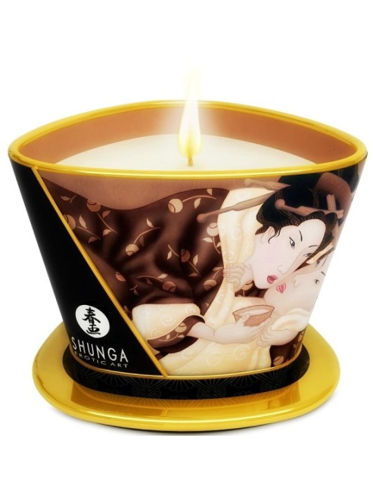 SHUNGA - BOUGIE DE MASSAGE AU CHOCOLAT MINI CARESS BY CANDELIGHT 170 ML