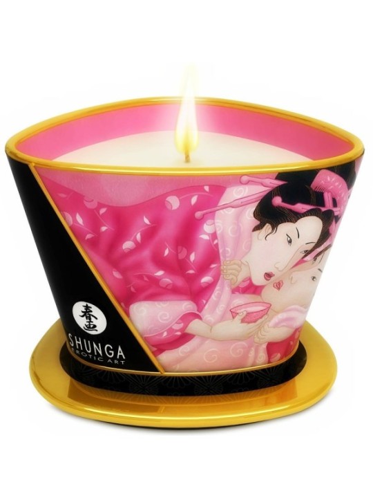 SHUNGA - MINI CARESSE À LA CHANDELLE BOUGIE DE MASSAGE ROSES APHRODISIAQUES 170 ML
