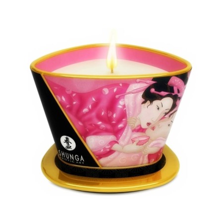 SHUNGA - MINI CARESSE À LA CHANDELLE BOUGIE DE MASSAGE ROSES APHRODISIAQUES 170 ML