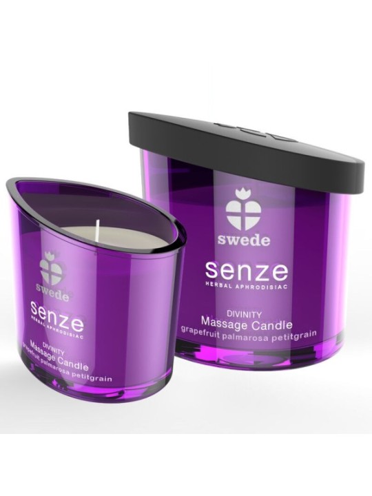 SWEDE - BOUGIE DE MASSAGE SENZE DIVINITY - PAMPLEMOUSSE, PALMAROSA, PETITGRAIN
