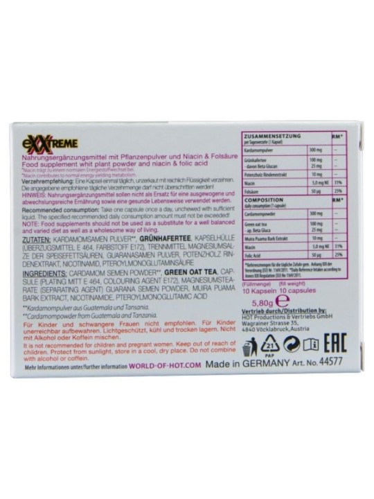 HOT - EXXTREME GÉLULES POUR LIBIDO FEMME 10 UNITÉS