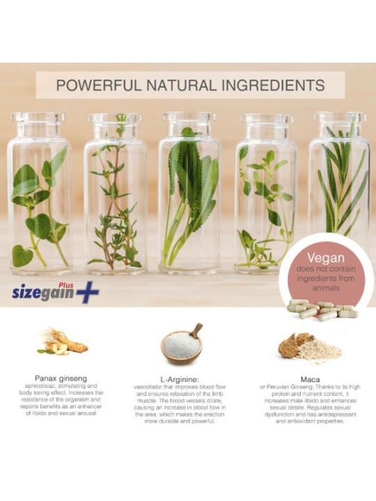 500 COSMETICS - PILULES SIZEGAIN PLUS POUR AGRANDIR LE PÉNIS