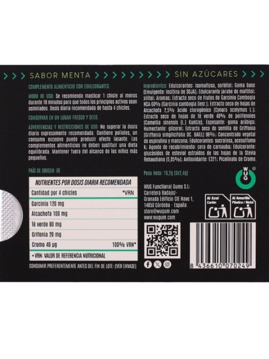 WUG Diet - Contrôle de l'appétit et réduction du grignotage - Plaquette thermoformée de 8 unités