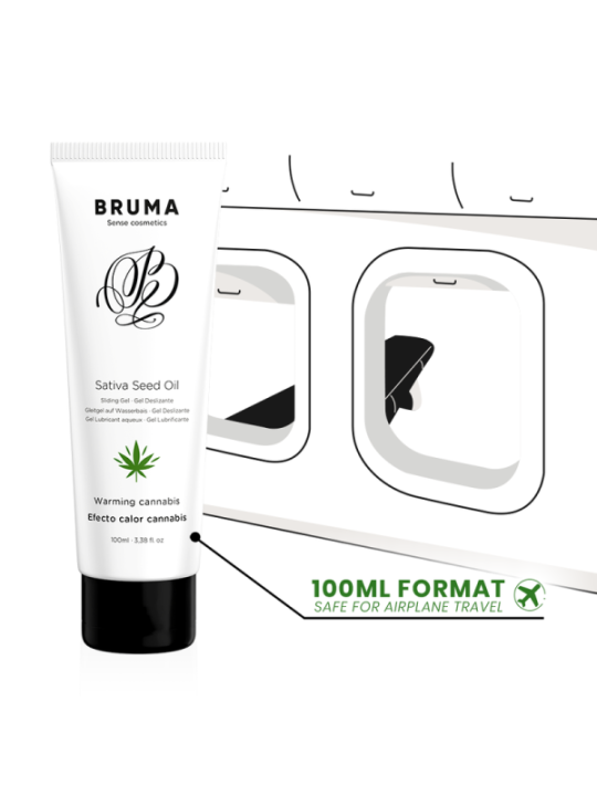 BRUMA - HUILE DE GRAINES DE SATIVA GEL GLISSANT RÉCHAUFFANT SAVEUR DE CANNABIS 100 ML