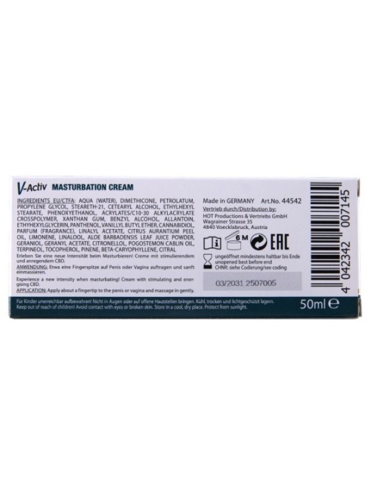 HOT - CRÈME DE MASTURBATION CHAUDE AU CBD UNISEXE 100 ML