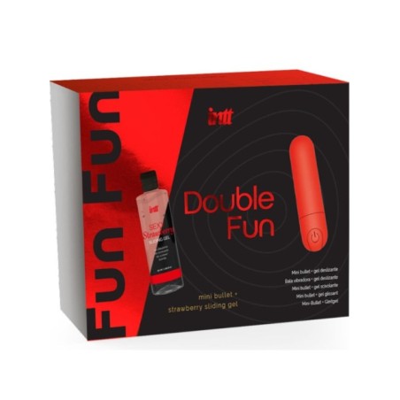 INTT RELEASES - KIT DOUBLE FUN AVEC BULLET VIBRANT ET GEL DE MASSAGE À LA FRAISE