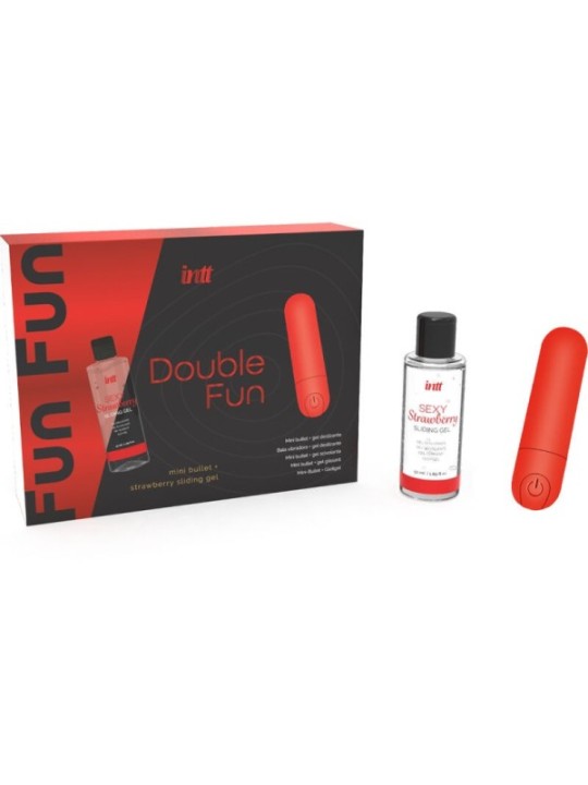 INTT RELEASES - KIT DOUBLE FUN AVEC BULLET VIBRANT ET GEL DE MASSAGE À LA FRAISE
