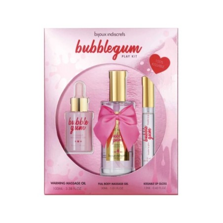 BIJOUX - INDISCRETS KIT DE JEU BUBBLEGUM AVEC HUILE, GEL ET BRILLANT LÈVRES