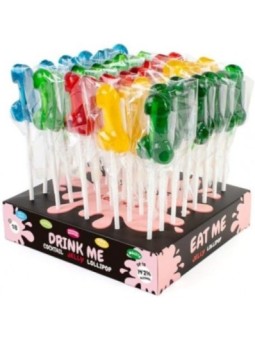 SECRETPLAY - AFFICHAGE ASSORTIMENT DE SUCETTES PÉNIS AVEC ALCOOL 40 UNITÉS