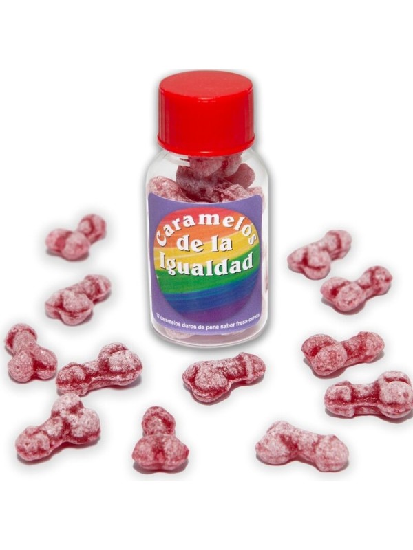 DIABLO PICANTE - 12 BONBONS ÉGALITÉ DE FORME DE PÉNIS FRAISE/CERISE