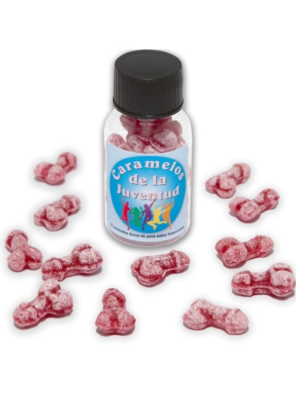 DIABLO PICANTE - 12 BONBONS JEUNESSE FORME PÉNIS FRAISE/CERISE