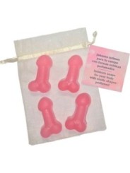 DIABLO PICANTE - 4 MINI SAVONS PARFUMÉS EN FORME DE PÉNIS ROSE