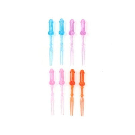 DIABLO PICANTE - BROCHETTES DE PÉNIS COLORÉES 8 UNITÉS