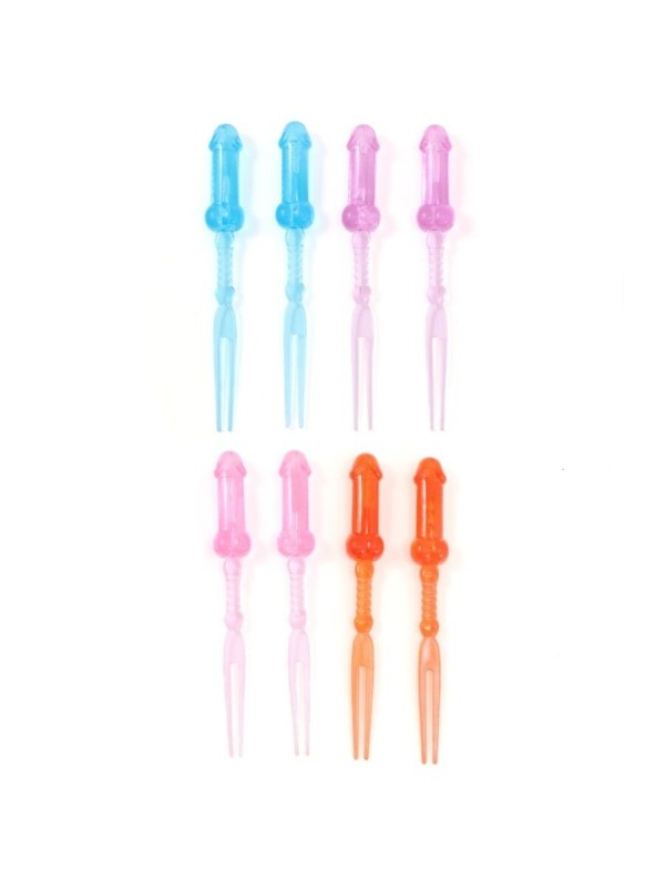 DIABLO PICANTE - BROCHETTES DE PÉNIS COLORÉES 8 UNITÉS