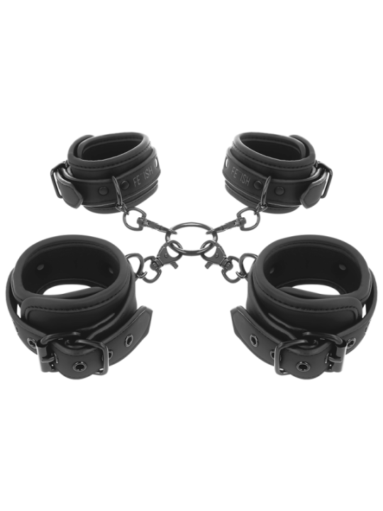 FETISH SUBMISSIVE - ENSEMBLE DE MENOTTES POUR MAINS ET CHEVILLES AVEC DOUBLURE EN NOPRÈNE