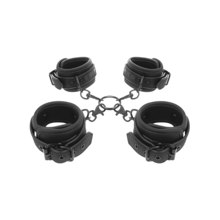 FETISH SUBMISSIVE - ENSEMBLE DE MENOTTES POUR MAINS ET CHEVILLES AVEC DOUBLURE EN NOPRÈNE