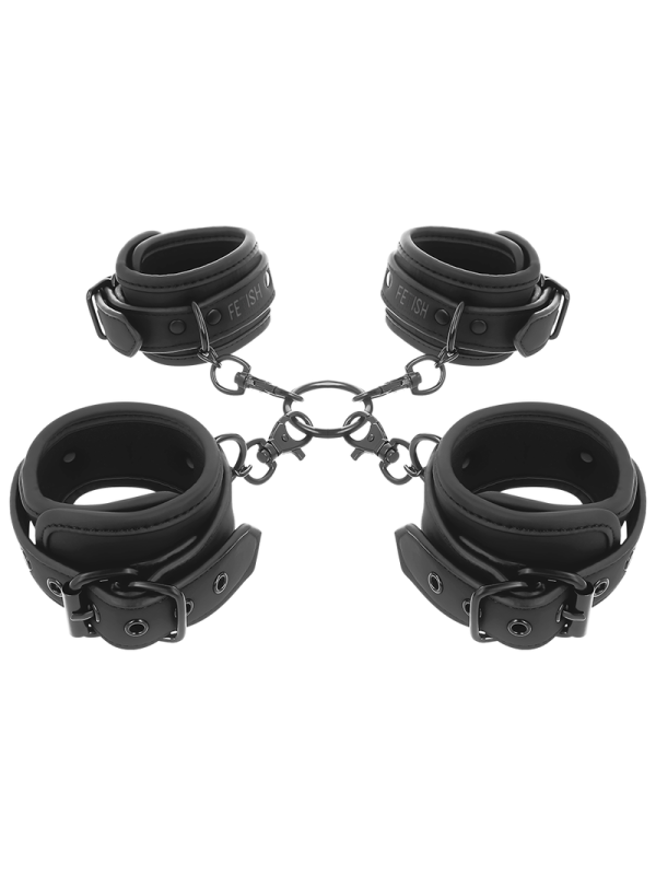FETISH SUBMISSIVE - ENSEMBLE DE MENOTTES POUR MAINS ET CHEVILLES AVEC DOUBLURE EN NOPRÈNE