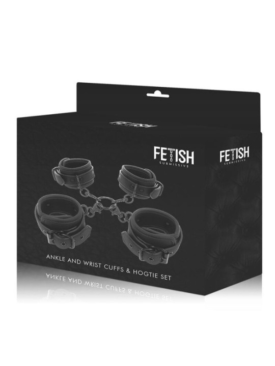FETISH SUBMISSIVE - ENSEMBLE DE MENOTTES POUR MAINS ET CHEVILLES AVEC DOUBLURE EN NOPRÈNE