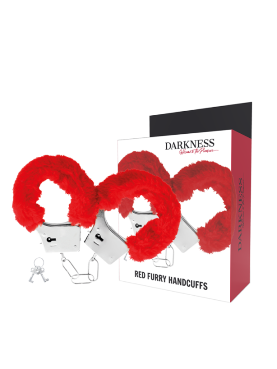 DARKNESS - MENOTTES EN MÉTAL DOUBLÉES ROUGES