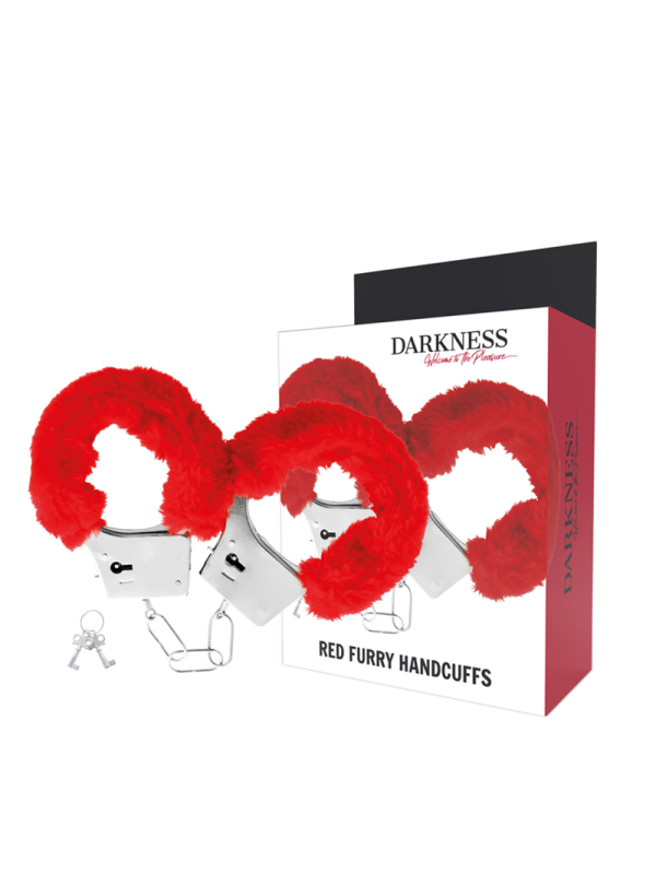 DARKNESS - MENOTTES EN MÉTAL DOUBLÉES ROUGES