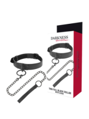 DARKNESS - COLLIER NOIR AVEC CHAÎNE