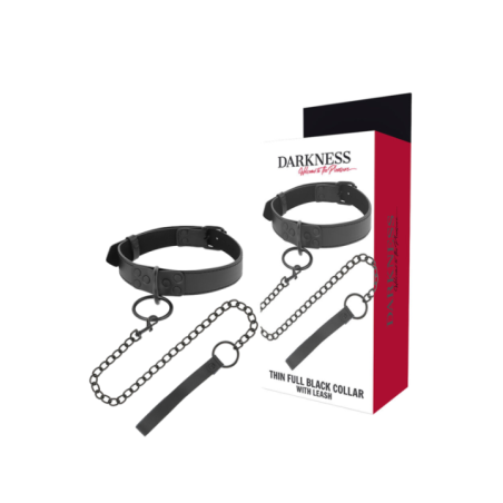 DARKNESS - COLLIER NOIR AVEC CHAÎNE