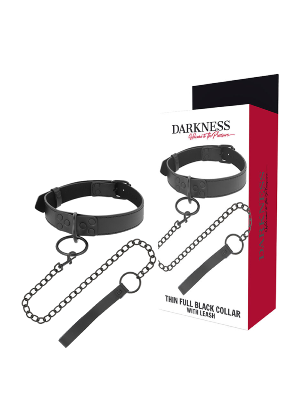 DARKNESS - COLLIER NOIR AVEC CHAÎNE