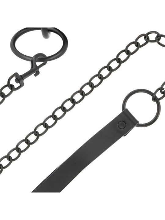 DARKNESS - COLLIER NOIR AVEC CHAÎNE