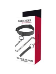 DARKNESS - COLLIER NOIR AVEC CHAÎNE