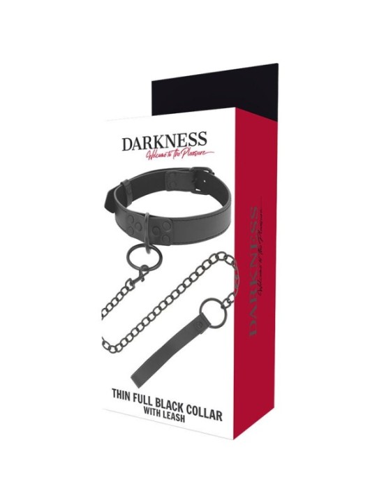 DARKNESS - COLLIER NOIR AVEC CHAÎNE