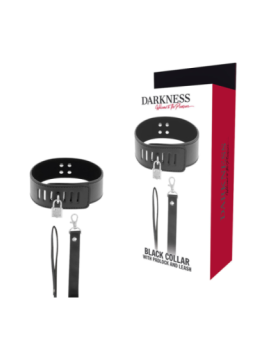 DARKNESS - COLLIER BDSM AVEC SERRURE NOIRE