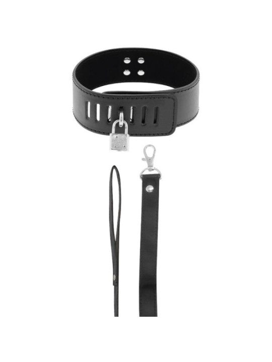 DARKNESS - COLLIER BDSM AVEC SERRURE NOIRE