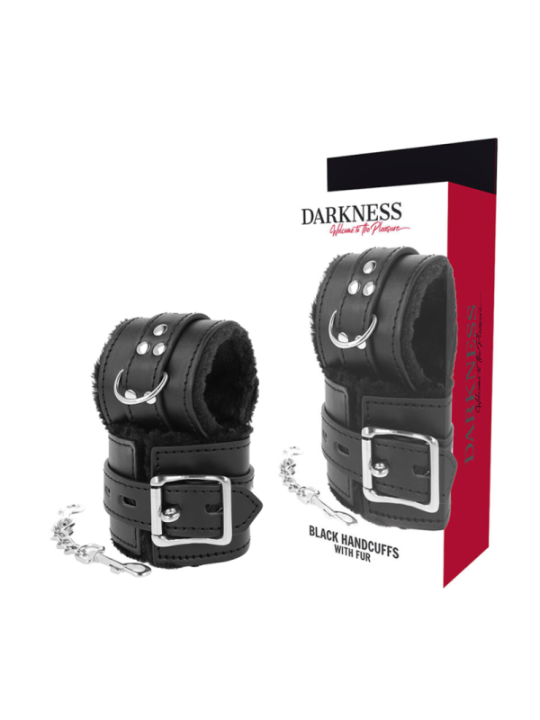 DARKNESS - MENOTTES BDSM DOUBLÉES NOIRES