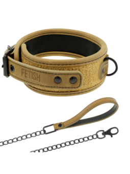 FETISH SUBMISSIVE ORIGIN - COLLIER CHAÎNE DOUBLÉE DE NÉOPRÈNE